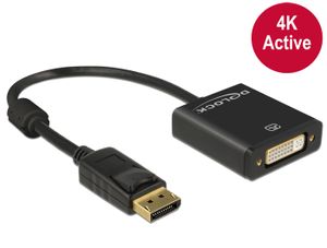 Delock 62599 DisplayPort-kabel DisplayPort / DVI Adapterkabel DisplayPort-stekker, DVI-I 24+5-polige bus 0.20 m Zwart Vergulde steekcontacten