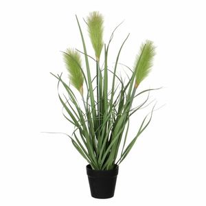 Riet grasplant kunstplant groen in kunststof pot H53 x D30 cm
