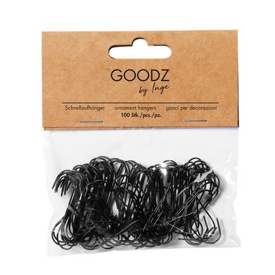Kerstbalhaakjes/kerstboomhaakjes - 100x stuks - zwart - 3,3 cm