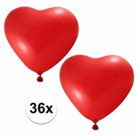 36x hartjes ballonnen rood   -
