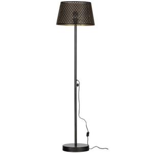 WOOOD Kars Vloerlamp - Metaal - Zwart|Brass - 161x42x42