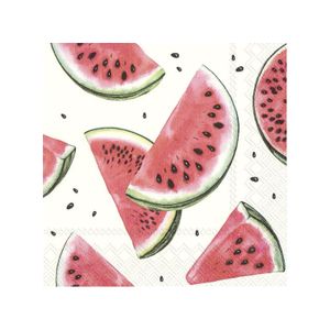 20x Tropische 3-laags servetten watermeloen 33 x 33 cm