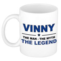 Naam cadeau mok/ beker Vinny The man, The myth the legend 300 ml   -