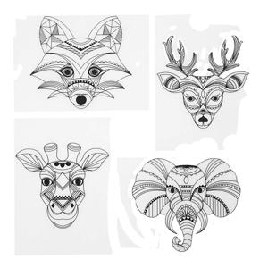 Creativ Company Vellen krimpfolie met motieven wilde dieren, 4st.