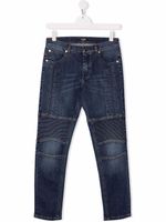 Balmain Kids jean slim à taille mi-haute - Bleu