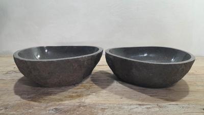 Wasbakken riviersteen set RM250344AB, 46x39x15 cm