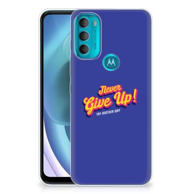 Motorola Moto G71 5G | Siliconen hoesje | met naam Never Give Up Motorola Moto G71 5G | Siliconen hoesje | met naam Never Give Up