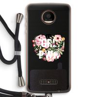 GRL PWR Flower: Motorola Moto Z Force Transparant Hoesje met koord