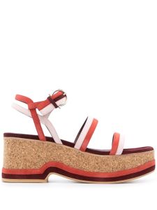 Ferragamo sandales Mysen 75 mm compensées - Rouge