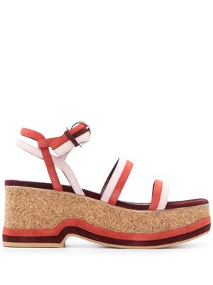 Ferragamo sandales Mysen 75 mm compensées - Rouge