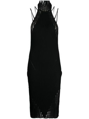 ANDREĀDAMO robe mi-longue en maille à dos nu - Noir