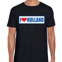 I love Holland landen shirt met bordje in de kleuren van de Nederlandse vlag zwart voor heren 2XL  - - thumbnail