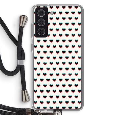 Hartjes: Samsung Galaxy S21 FE Transparant Hoesje met koord