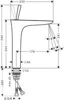 Hansgrohe Puravida Highriser Wastafelkraan Push Open Met Joystick Wit-chroom - thumbnail