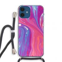 Paarse stroom: iPhone 12 mini Transparant Hoesje met koord Paarse stroom: iPhone 12 mini Transparant Hoesje met koord