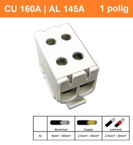 SEP CK66 grijs 2.5-50mm2 (dubbel) aansluitklem DIN rail montage