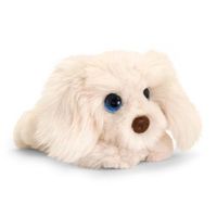Speelgoed liggende knuffel Labradoodle wit hondje 32 cm - thumbnail