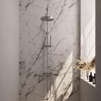 BRAUER Stripe Opbouw Thermostatische Regendouche - SET 01 - 25cm hoofddouche - staaf handdouche - doucheslang - RVS-kleurig geborsteld PVD 5-NG-348