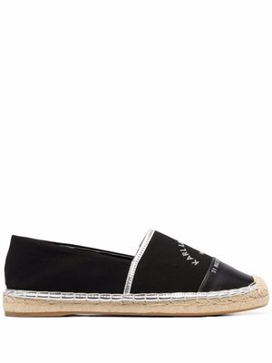 Karl Lagerfeld espadrilles à logo brodé - Noir