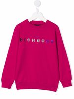 John Richmond Junior sweat à logo brodé de sequins - Rose