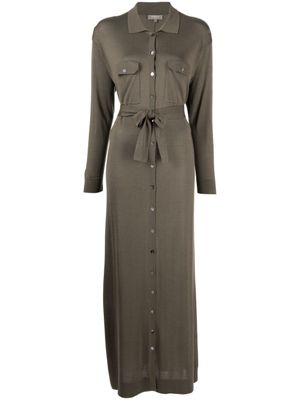 N.Peal robe-chemise à taille ceinturée - Vert