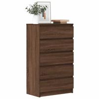 Ladekast 60x36x103 cm bewerkt hout bruin eikenkleur