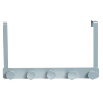Metalen deurkapstok/rek antraciet grijs met 5 ophangknoppen 34 cm