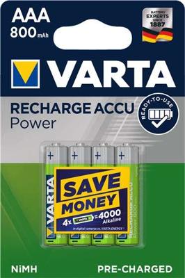 VARTA HR03 AAA Recharge Accu Power 800 mAh 56703 Herlaad Accu 4 stuk(s) Groen