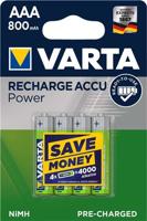 VARTA HR03 AAA Recharge Accu Power 800 mAh 56703 Herlaad Accu 4 stuk(s) Groen