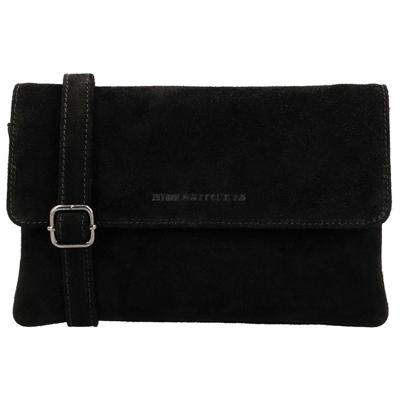 Hide & Stitches Suède Clutch/Schoudertas Brazos Zwart