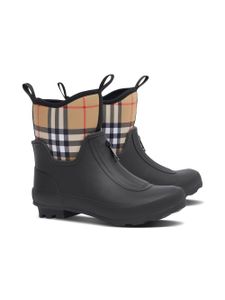 Burberry Kids bottes de pluie à carreaux - Noir