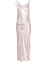 Acne Studios robe mi-longue en satin à design sans manches - Rose