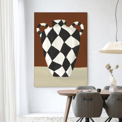 Urban Cotton Wandkleed 'Vivid Vase 01' 110 x 145cm in Frame - black