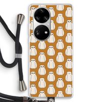 Uilen: Huawei P50 Pro Transparant Hoesje met koord