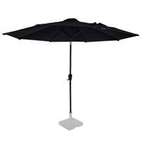 VONROC Premium Stokparasol Recanati Ø300cm – Incl. beschermhoes - Ronde parasol - Kantelbaar – UV werend doek - Zwart - thumbnail