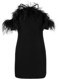 P.A.R.O.S.H. robe Abito à détails de plumes - Noir