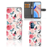 OPPO Reno 4 Pro 5G Hoesje Butterfly Roses - thumbnail