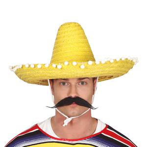 Mexicaanse Sombrero hoed voor heren - carnaval/verkleed accessoires - geel