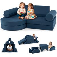 13-Delige Modulaire Bank voor Kinderen Multifunctionele Sectionele Bank voor Peuters Converteerbare Schuimrubberen Bank voor Kinderen