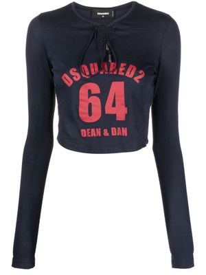 DSQUARED2 sweat à logo imprimé - Bleu