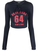 DSQUARED2 sweat à logo imprimé - Bleu