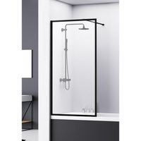 Van Rijn Products ST04 Badwand - 80x160cm - aluminium profiel zwart omkaderd ST04800 Van Rijn Products ST04 Badwand - 80x160cm - aluminium profiel zwart omkaderd ST04800