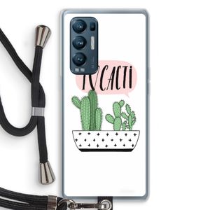 I love cacti: Oppo Find X3 Neo Transparant Hoesje met koord