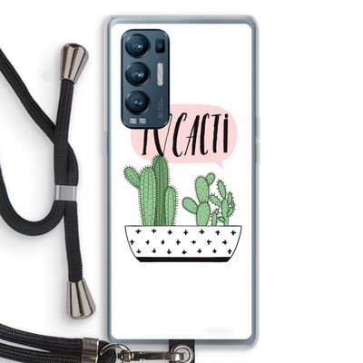 I love cacti: Oppo Find X3 Neo Transparant Hoesje met koord