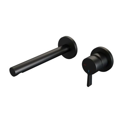 Brauer Black Edition Wastafelmengkraan inbouw - rechte uitloop links - hendel middel dik - model E 1 - mat zwart 5-S-004-S1-65
