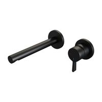 Brauer Black Edition Wastafelmengkraan inbouw - rechte uitloop links - hendel middel dik - model E 1 - mat zwart 5-S-004-S1-65