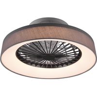LED Plafondlamp met Ventilator - Plafondventilator - Trion Farali - 30W - Aanpasbare Kleur - Afstandsbediening - Dimbaar - Rond - Mat Grijs - Kunststof - thumbnail