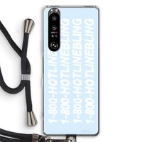 Hotline bling blue: Sony Xperia 1 III Transparant Hoesje met koord