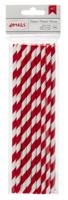 American Crafts • paper straws 4 crimson stripe