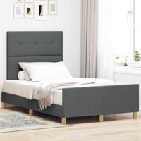 Bedframe met hoofdeinde Donkergrijs 120 x 190 cm Stof